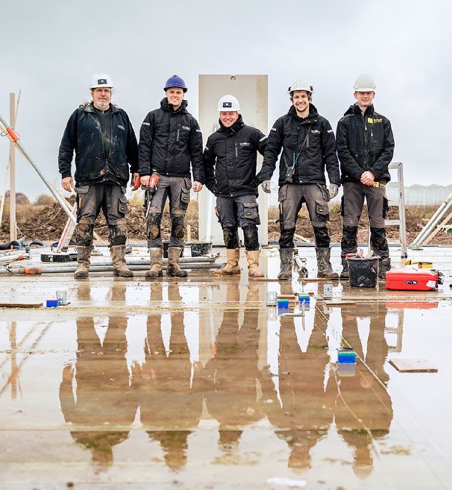 Het bouwteam van Lips Aannemers op de bouwplaats